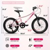INFURNIC Bicycles 20 Inch Kids Bike with 7 Speeds and Shock Absorbing Fork for Outdoor Adventures, Pink, 55.9"*21.2"*31.5" - 2 of 4