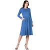 24seven Comfort Apparel Womens Midi Length Pocket Dress - 2 of 4