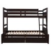 PAGED Twin over Full Bunk Bed, Modern Wooden Bed Frame, Convertible Bed Frame with 2 Storage Drawers and Ladder for Bedroom - 4 of 4