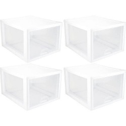 Sterilite 20518006 Stackable Small Drawer White Frame See