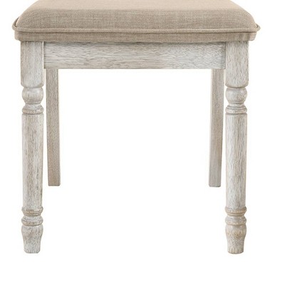 Cillin Antique White Upholstered Cross Back Side Chair Set