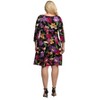 24seven Comfort Apparel Black Multicolor Floral Fit and Flare Pocket Knee Length Dress - 3 of 3