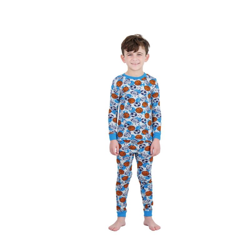 Sleep On It Boys 2-Piece Super Soft Jersey Long Sleeve Snug-Fit Pajama Set, 2 of 8