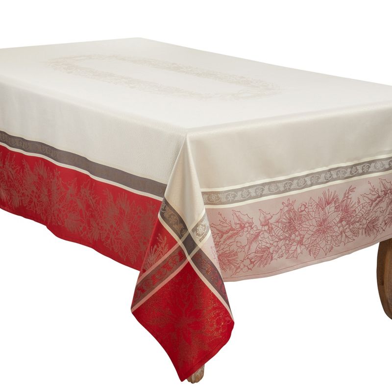 Saro Lifestyle Tablecloth With Jacquard Christmas Design, 3 of 6