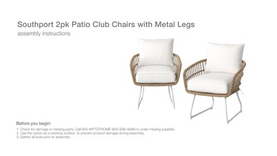 2pc Southport Outdoor Patio Chairs Club Chairs Threshold Target