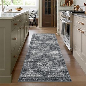 Washable Large Area Rug Non Slip Vintage Medallion Rug - 1 of 4
