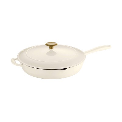 Tramontina Enameled Cast-Iron 12-In. Covered Skillet Yellow