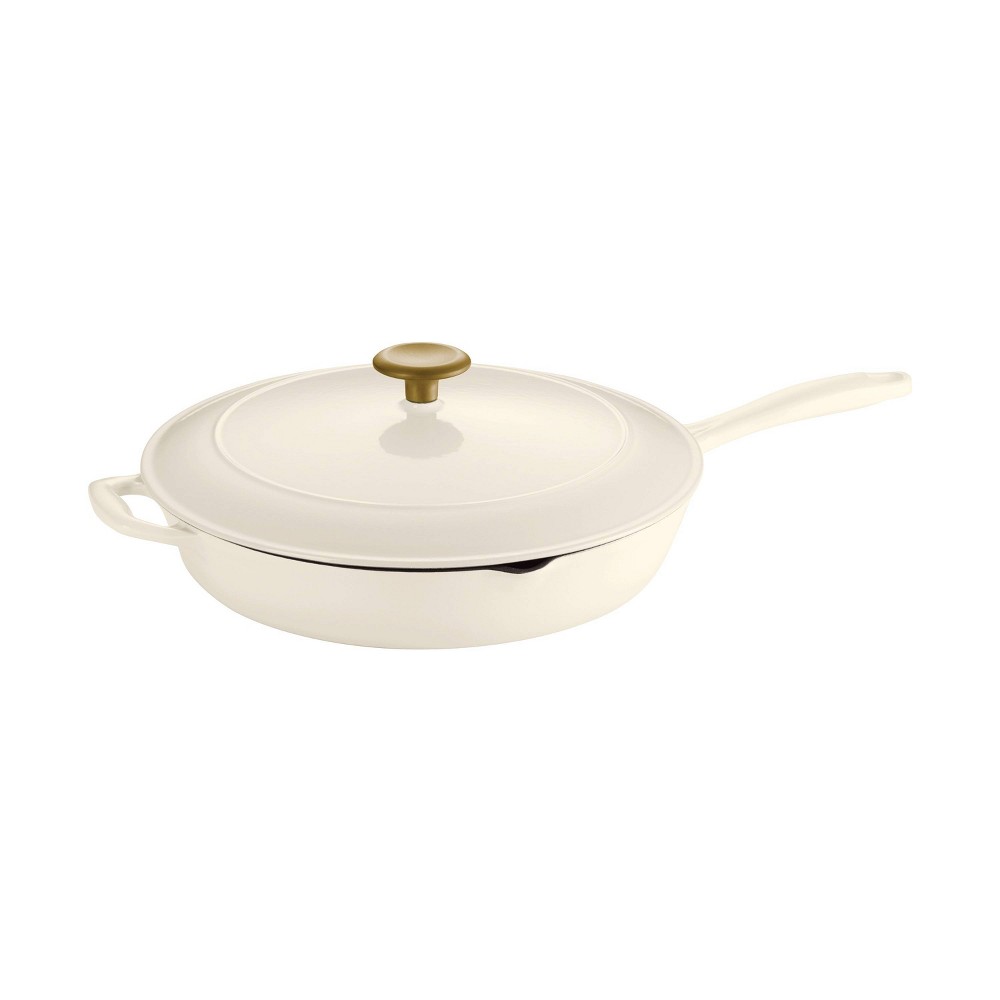 Photos - Pan Tramontina 12" Enameled Cast Iron Covered Skillet - Latte 
