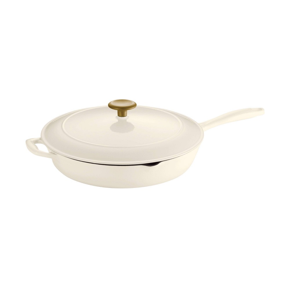 Tramontina 12 Enameled Cast Iron Covered Skillet - Latte