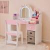 White and pink star and castle elements with drawer,  children's dressing table set - 4 of 4