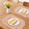REGALWOVEN Solid Placemats Set of 6 Leather Placemats for Kitchen Dining Table Decor Heat Resistant Table Placemats Sturdy Table Mat - 2 of 4