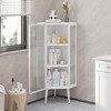 OUTSUPPLY Bathroom Storage Cabinets, Floor Coner Cabinet with Glass Doors and Shelves for Bathroom, Living Room, Bedroom - 3 of 4