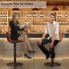 PexFix 2Pcs Adjustable Bar Stools Mid Century Swivel Bar Stools Bar Height Stools with Back Support Counter Height Bar Chairs Pu Leather Brown - 4 of 4