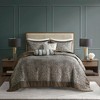 Gulches 5 Piece Queen Jacquard Bedspread Set with Throw Pillows,Blue/Brown - 3 of 4