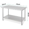 Stainless Steel Work Table, NSF Commercial Grade, Adjustable Shelf, Silver - 3 of 4