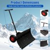 SEVOBAL Snow Shovels 30" Wide Metal Snow Pusher with 2 Wheels, Adjustable Angle Height Handle for Effortless Snow Clearing, Black, 29.1"*33.4"*16.1" - 4 of 4