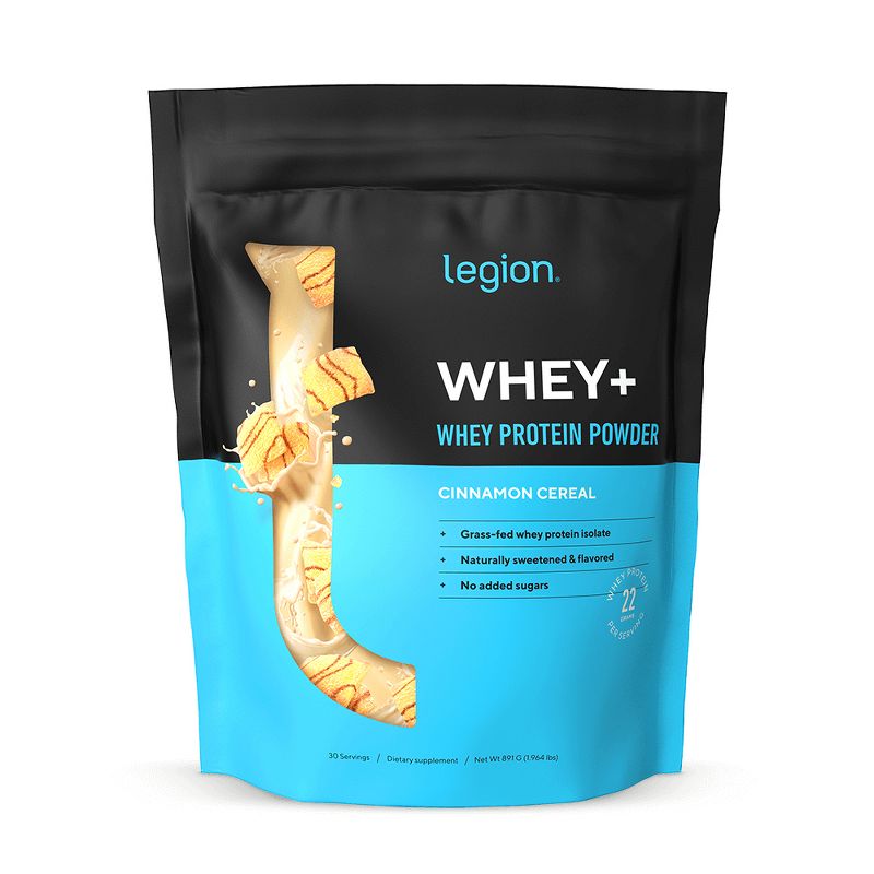Legion Whey+ Whey Isolate Protein Powder, Cinnamon Cereal, 30 Servings, 1 of 12