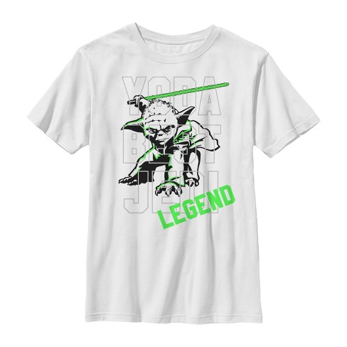 Boy s Star Wars Yoda Best Jedi Legend T Shirt White Large