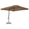 vidaXL Outdoor Parasol with Steel Pole 98.4 in.x98.4 in. Taupe - 2 of 4