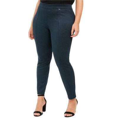 Anne Klein Womens Herringbone Stretch Casual Trouser Pants