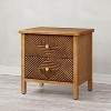 JIONJOY Modern Geometric Dresser Nightstand - 2-Drawer Fluted Side Table with Carved Pattern & Gold Alloy Handles - 2 of 4