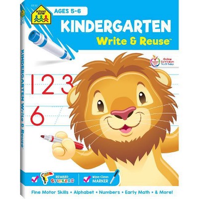 School Zone Kindergarten Write & Reuse Workbook - (Paperback)