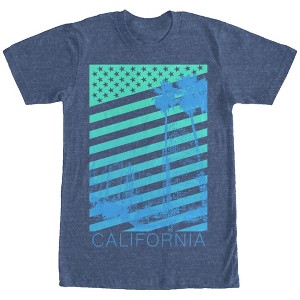 Men's Lost Gods American Flag California Palm Trees T-Shirt - 1 of 3