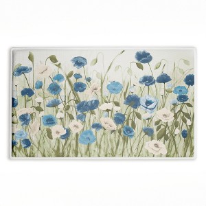 Stupell Industries Blue Poppy Garden Printed Plush Bath Mat And Bath Rug, Design By Kelly Elizabeth, 18"X30" - 1 of 4