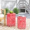 Osparple Round Outdoor Side Table with Durable Frame,Metal Patio End Tables for Backyard,Pool,Indoor Companion,Durable and Rustproof,2PC - 2 of 4