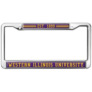 Western Illinois University School Logo Full Size Standard License Plate Metal Frame - 1 of 4