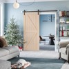 SMARTSTANDARD 84 in. Height K Shape Natural Wood Interior Barn Door (No Hardware Included) - 4 of 4