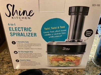Shine Kitchen Co SES-100 Electric Spiralizer for Veggies, Spiral Vegetable  Cutter Makes and Holds Up to 4 Servings (60 oz) of Zucchini Noodles, Curly  Fries, and More - Yahoo Shopping