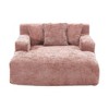 NicBex Modern Lazy Sofa Chair with Armrests and 3 Pillows, Comfy Chenille Sofa Bed with Side Pocket for Living Room, Pink - 2 of 4