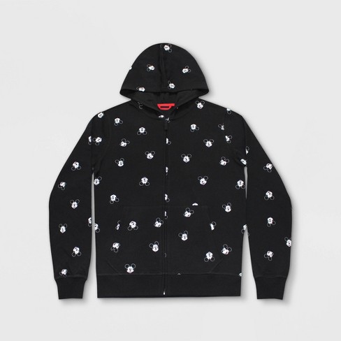 Men S Mickey Mouse Zip Up Hoodie Black Disney Store Target