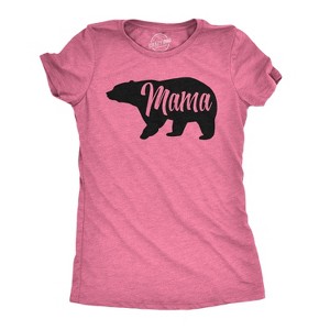 Womens Mama Bear T shirt Cute Funny Best Mom of Boys Girls Cool Mother Tee - Crazy Dog Women's T Shirt - 1 of 4