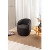 Gulches Dark Gray Teddy Fabric Swivel Accent Barrel Chair - 360¡ã Swivel, Ergonomic Backrest, Black Powder-Coated Metal Base, 250 LBS Capacity - 3 of 4
