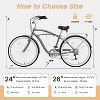 Docred Beach Cruiser Bike,24/26 Inch 7-Speed Adult Bicycle, Comfortable Step-Through Frame with Rear Rack, Classic City Cruiser - 4 of 4