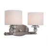 Yosemite Home Decor 2009-2V-SS 2-Lights Vanity with Dove White Glass, Satin Steel - 3 of 4