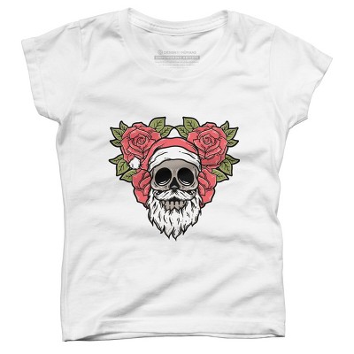 Girl's Design By Humans Christmas with flowers Illustration By rukurustudio T-Shirt