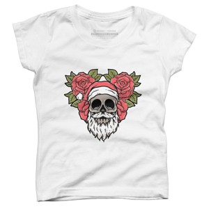 Girl's Design By Humans Christmas with flowers Illustration By rukurustudio T-Shirt - 1 of 3