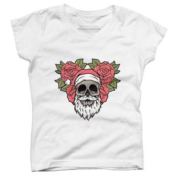Girl's Design By Humans Christmas with flowers Illustration By rukurustudio T-Shirt