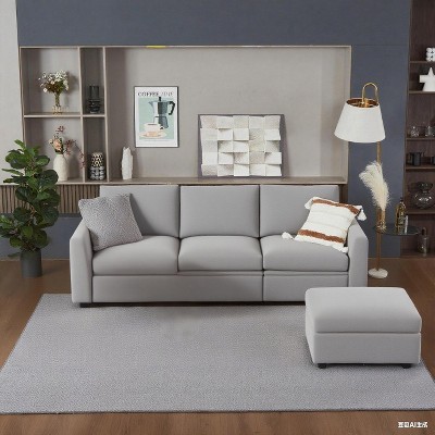 Oversized U-Shaped Sectional Sofa with Storage & Convertible Chaise, Removable Chenille Cover for Living Room or Office
