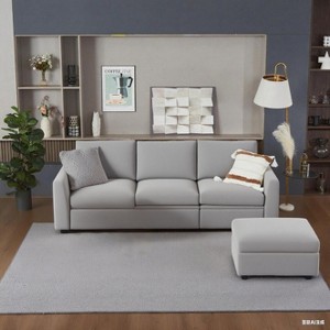 Oversized U-Shaped Sectional Sofa with Storage & Convertible Chaise, Removable Chenille Cover for Living Room or Office - 1 of 1