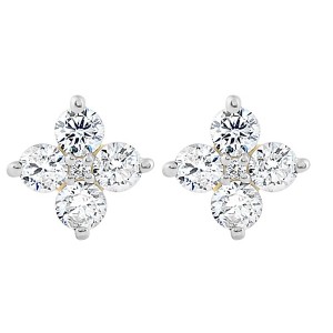Pompeii3 1/2 Ct T.W. Round Diamond Star Studs Women's Yellow Gold Earrings Lab Created - 1 of 3