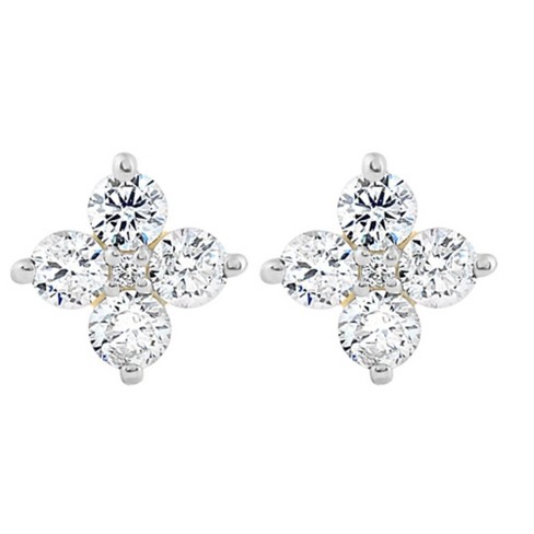 Pompeii3 1/2ct Screw Back Round Diamond Studs 14k White Gold : Target