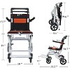 GustoWave 16in Seat Width Portable Folding Wheelchair, Travel Wheelchair with handbrake, Ultra-Light Wheelchair,for The Elderly,8in PVC Rear Whee - 2 of 4