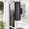 Rennnsan Crensel 13"H Hardwired Cylinder Aluminum Modern LED Dimmable Outdoor Wall Sconce in Black - 4 of 4