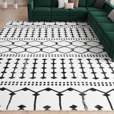 Belffin Moroccan Washable Area Rug. Non-Slip Backing Large Area Rugs