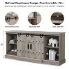 SinCiDo Fireplace TV Stand for 80 Inch TV, 32in Tall Farmhouse Highboy Entertainment Center with Sliding Barn Doors - 3 of 4