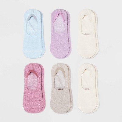 Women's 6pk Marled Pace Liner No Show Socks - All In Motion™ Assorted Color 4-10: Knit, Arch Support, Reinforced Toe